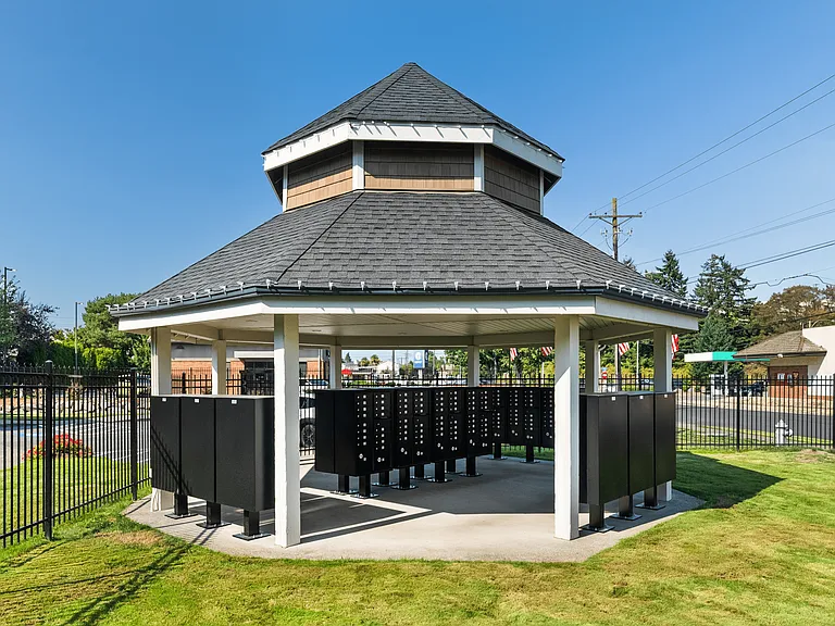 Convenient mail access, rain or shine. __