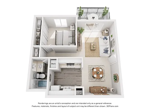 Floor plan 1 Bed 1 Bath