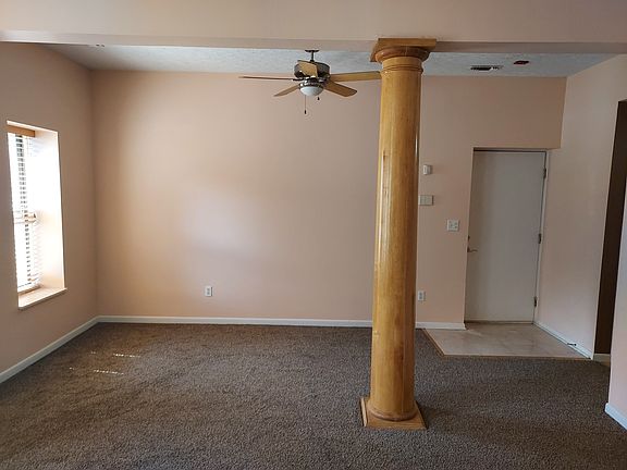 front entrance, fireplace view