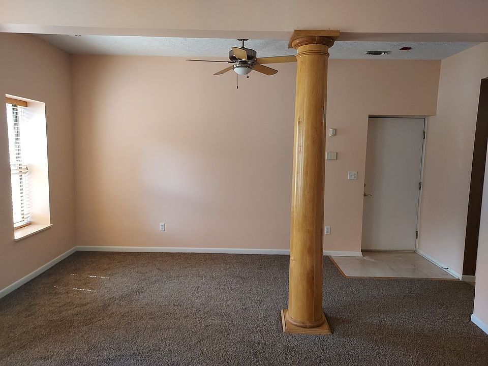 front entrance, fireplace view