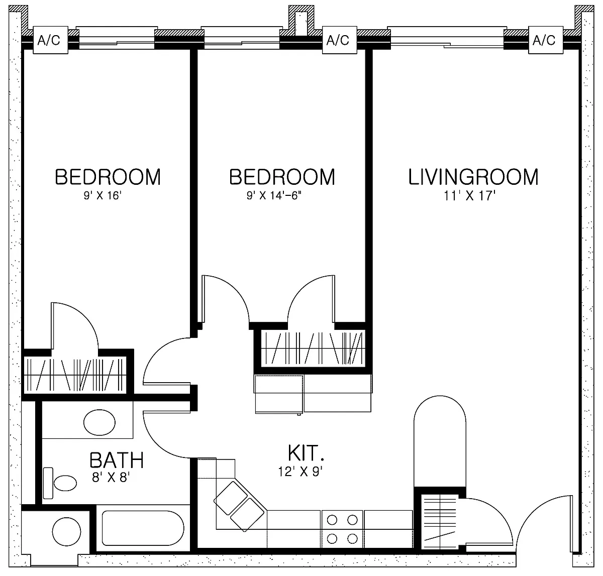 Floor plan CV North- 270 Littleton St- 2 Bedroom Floorplan C