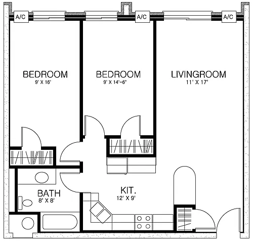Floor plan CV North- 270 Littleton St- 2 Bedroom Floorplan C