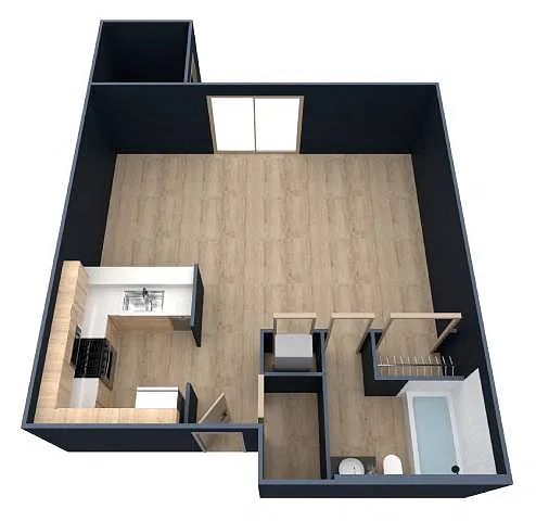 Floor plan A1-Studio, 1 Bathroom