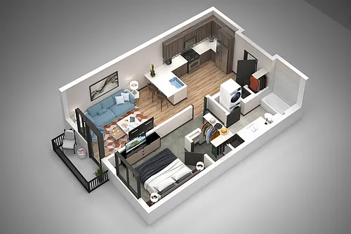 Floor plan 1 Bed/1 Bath