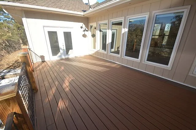 Deck and doors to primary bedroom