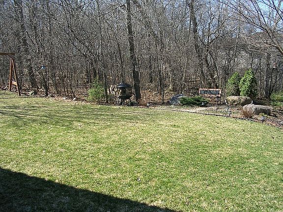 Private wooded backyard