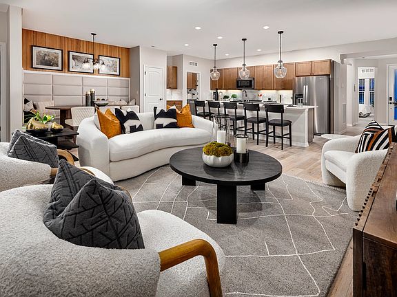 Great Room, Kitchen Dining in Evia Model