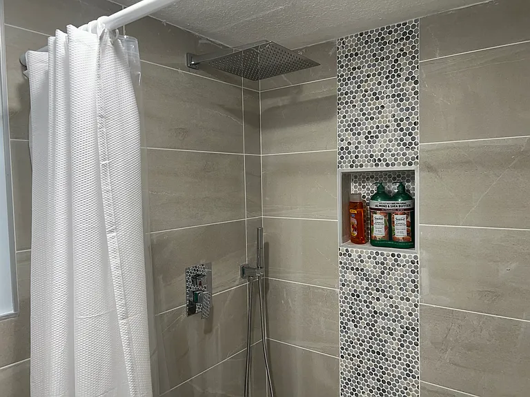 rainfall shower head and hand held shower