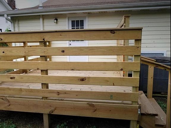 Great new deck for lounging in your private fenced backyard!