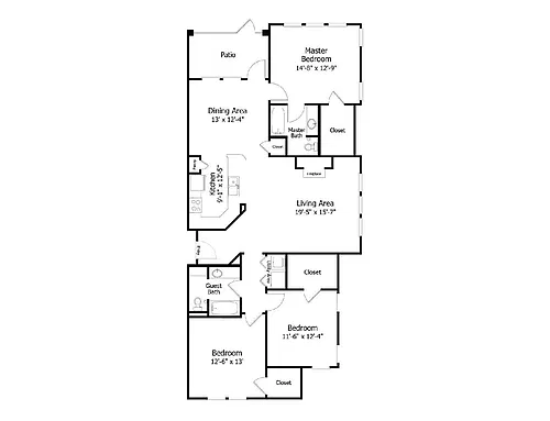 Floor plan Oaks 3C2