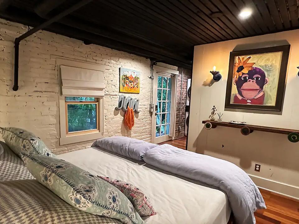 Cozy bedroom with queen size bed and luxury bedding