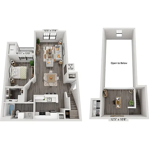 Floor plan One Bedroom A1E2L