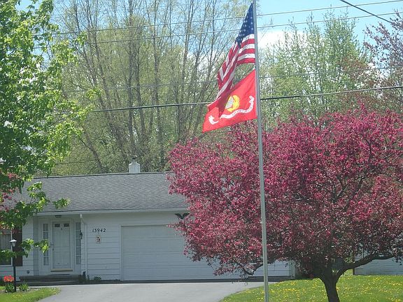flag pole in front yard