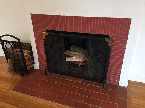 Wood burning fire place.