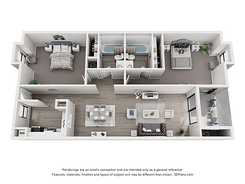 Floor plan 2 Beds 2 Baths
