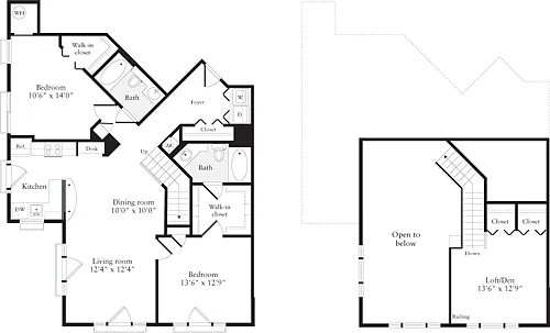 Floor plan 2 Bedrooms K