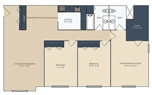 Floor plan Garden 3 Bedroom