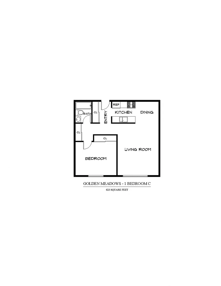 Floor plan One Bedroom C