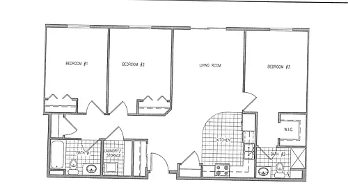 Floor plan Prairie Village 2 - 3 Bed - 2 Bath