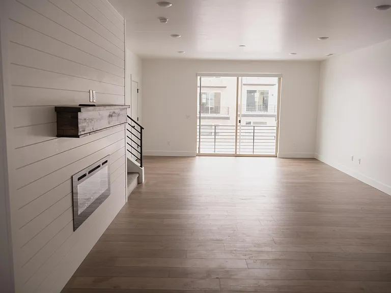 Huge living area with hardwood floors