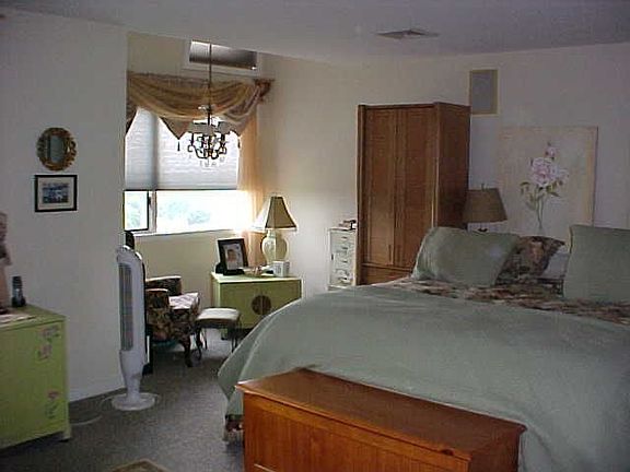 Master bedroom suite w/ interesting windows w/ view!