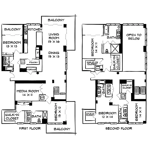 Floor plan Bay Lofts 5A