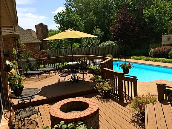 Large deck with firepit