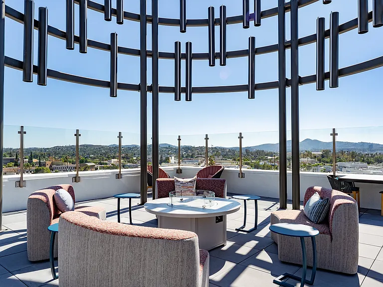 Rooftop Terrace with Outdoor Seating and Firepit