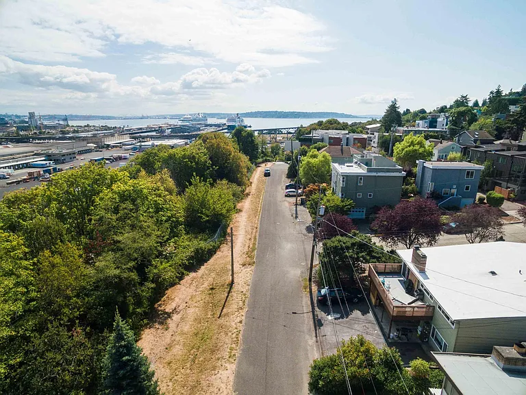 neighborhood drone shot