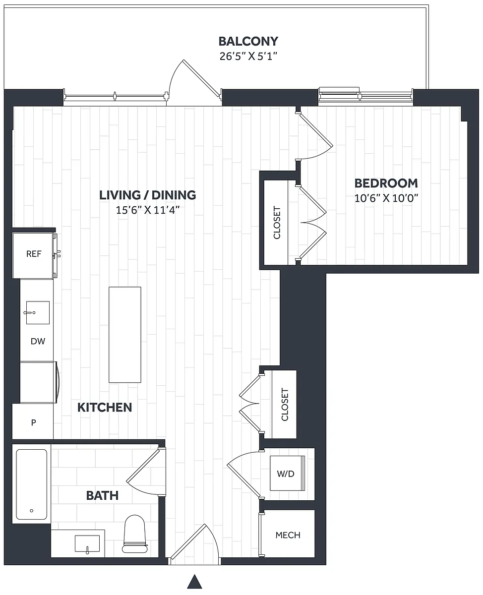 Floor plan 1 Bed/1 Bath - Stratos - AA01
