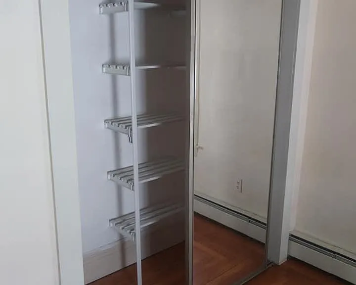 Bedroom. Interior of closets. Has lighting inside