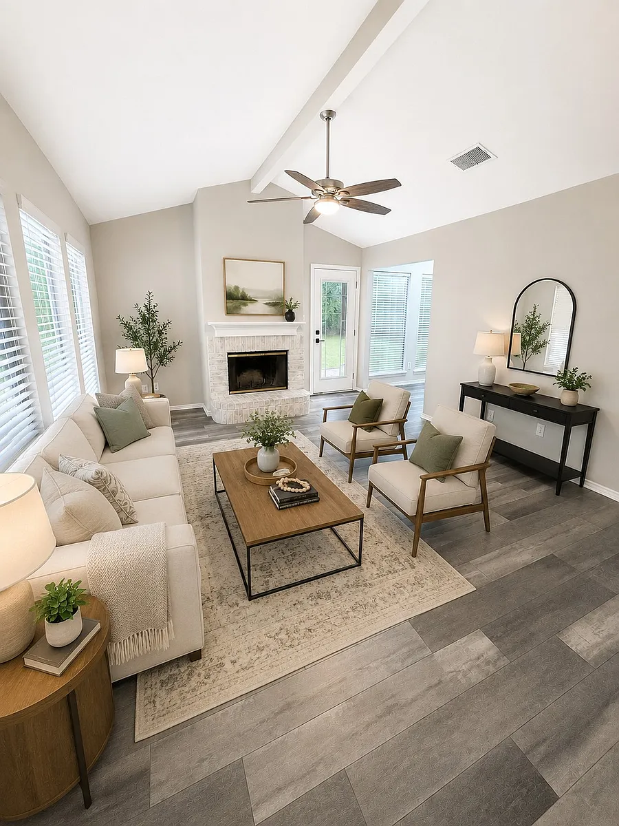 Virtually Staged living room - 8104 Iris Cir
