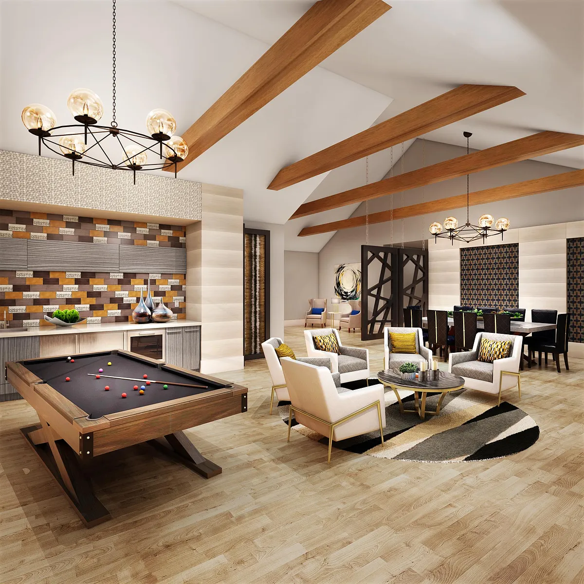 Clubhouse with billiards table & lounge - 101 Augusta Dr