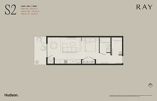 Floor plan Urban 1 Bedroom