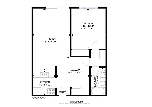 Floor plan 1 Bedroom 1 Bath