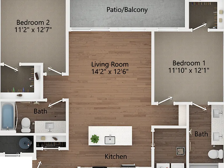 2 Bedroom | 2 Bath 2 Bedroom | 2 Bath