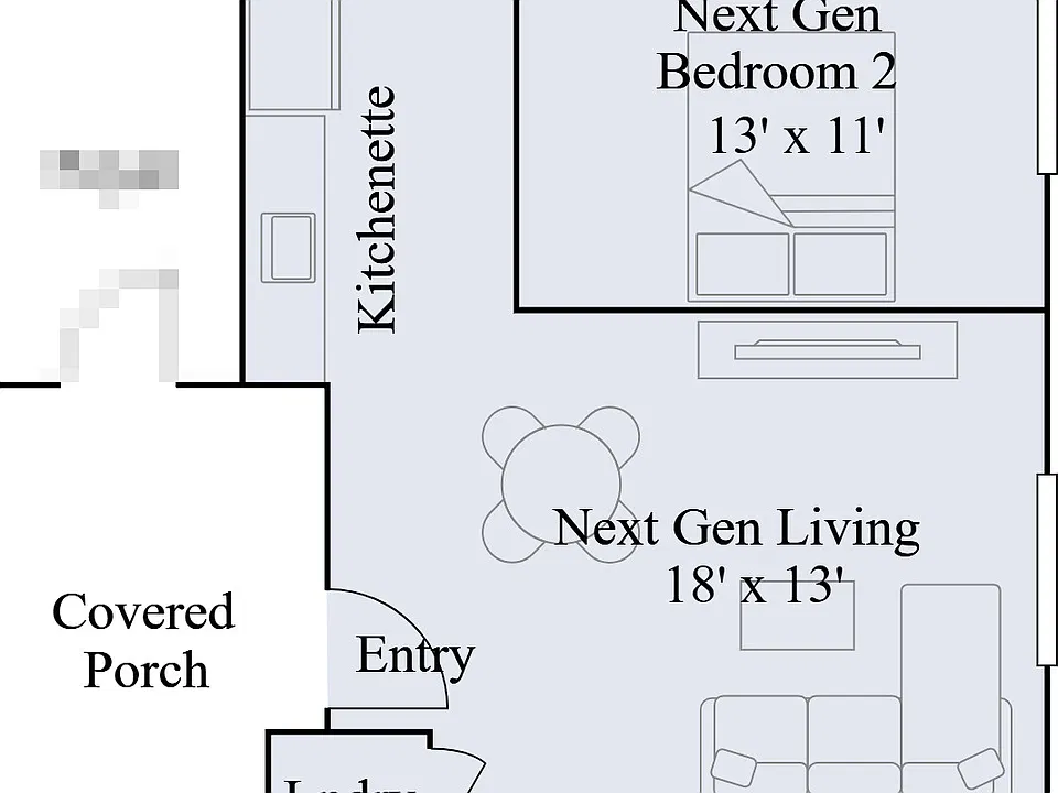 872 SQ FT with large bedrooms, living room, and walk-in closets