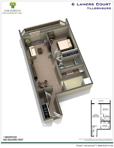 Floor plan One Bedroom Apartment