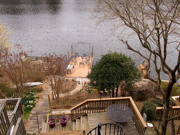 Lake view showing decks