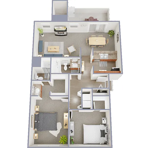 Floor plan 2 Bedroom 2 Bath