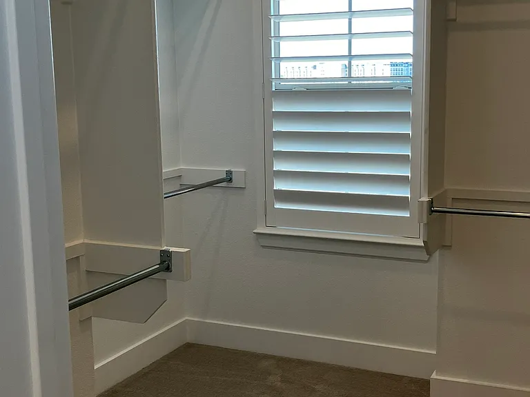 lots of organization in primary closet