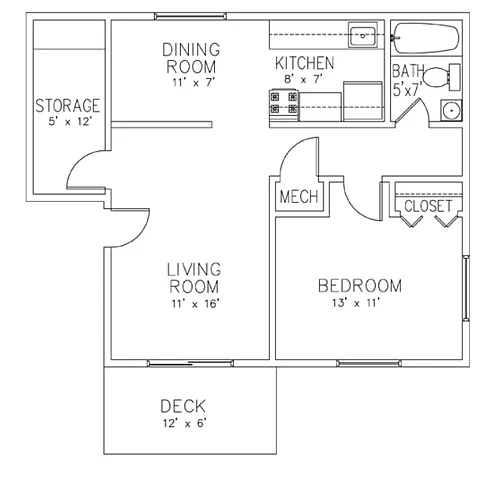 Floor plan One Bedroom