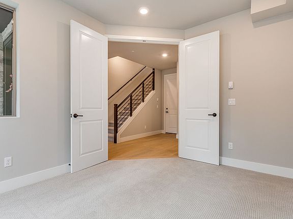 Double doors open to office