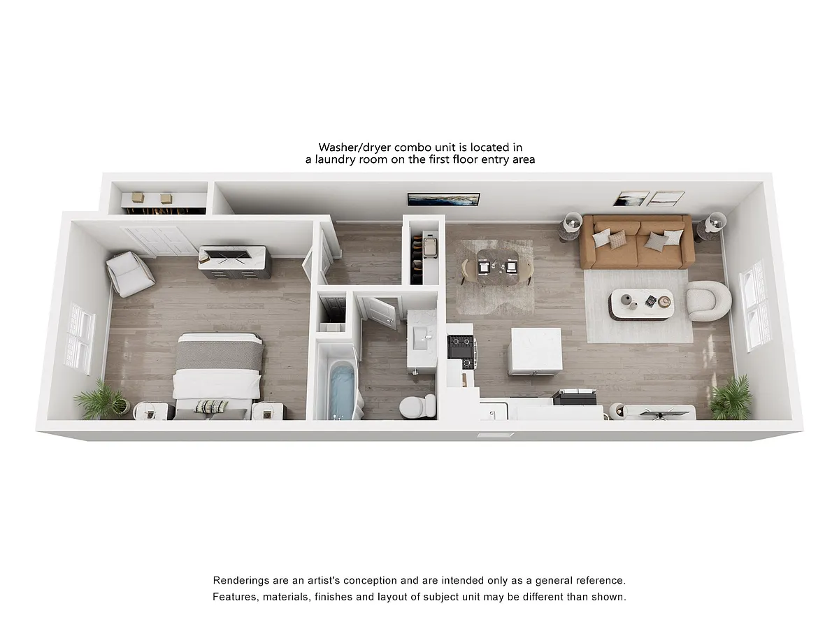 Floor plan 1 Bedroom, 1 Bathroom