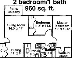 layout of a two bedroom