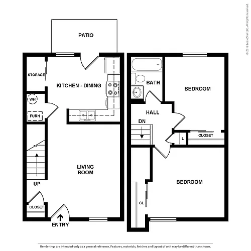 Floor plan 2 Bedroom Townhouse