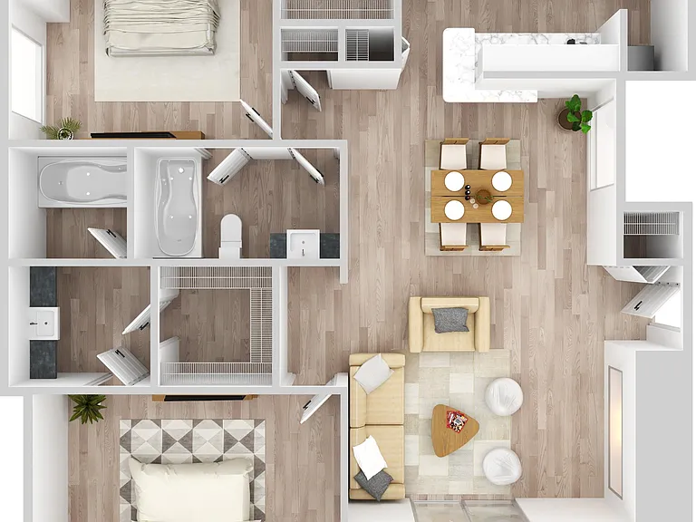 2 Bedroom | 2 Bath | 1030 SF 2 Bedroom | 2 Bath | 1030 SF