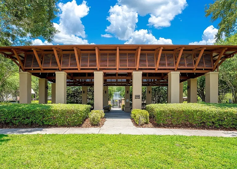 Outdoor pavilion and pool