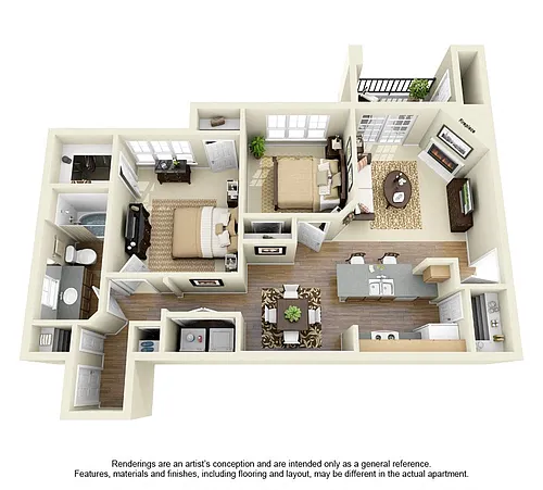 Floor plan 2 Bed 1 Bath