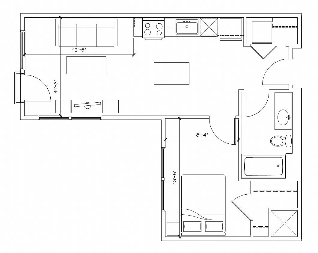 Floor plan One Bedroom / One Bath / U9
